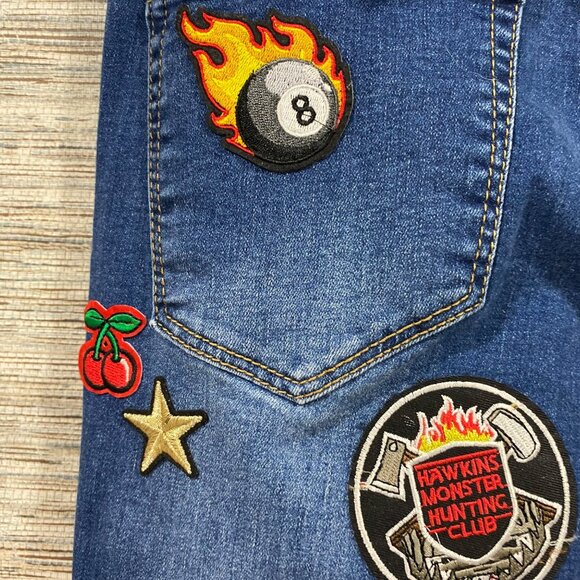 🔥 Custom GOGO Flare Jeans – Distressed & Patchwork Streetwear Statement Denim - Picture 9 of 12